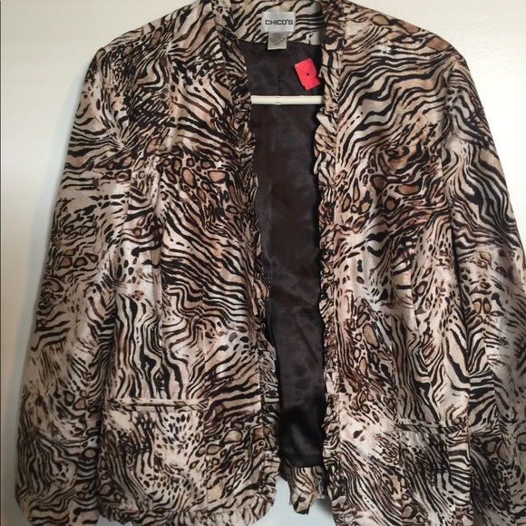 New Chico’s cheetah silk jacket size 1 - Picture 7 of 7
